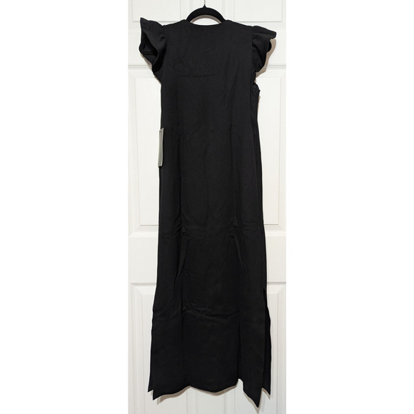 Tuckernuck Pomander Place Black Flutter Sleeve Miko Maxi Dress Size S - Picture 8 of 12